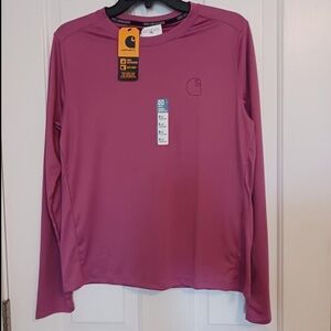 Carhartt Women's Long Sleeve Performance Sun Shield Top Mauve hot bright pink